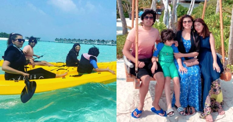 Beautiful Pictures of Nida Yasir in Maldives with her Kids
