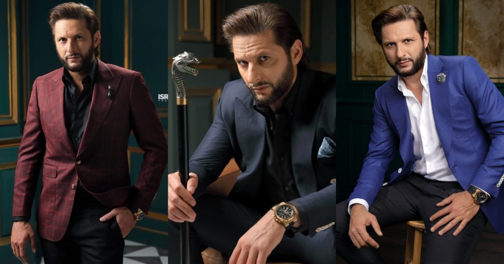 Shahid Afridi Poses In Shoot For A Clothing Brand