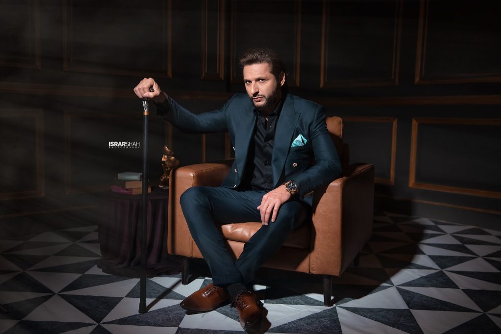 Shahid Afridi Poses In Shoot For A Clothing Brand