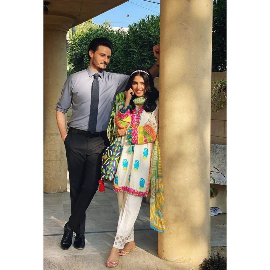 Ayeza Khan And Osman Khalid Butt Drama BTS Pictures