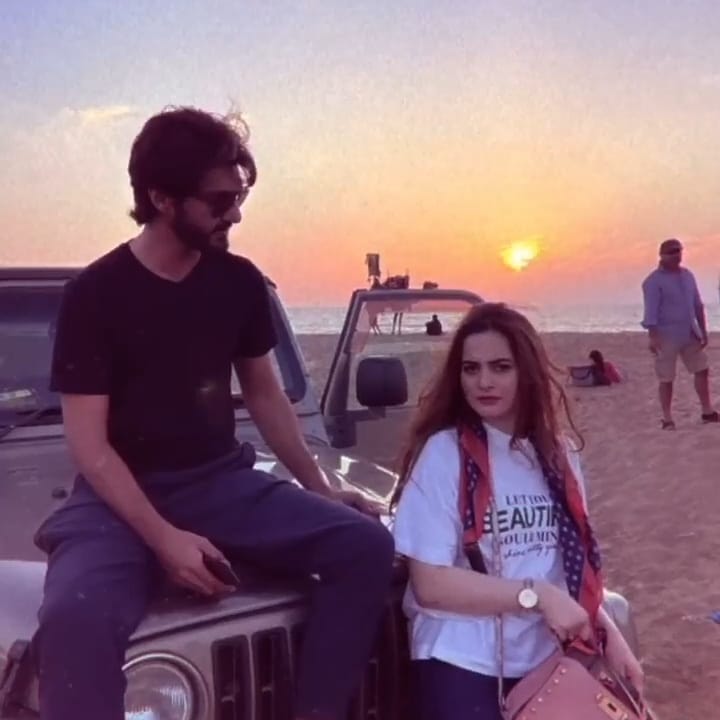 Minal Khan And Ahsan Moshin Having Fun At Beach