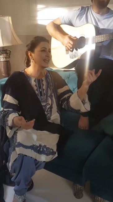 Saba Faisal Shares The BTS From The Set Of Drama Serial Qayamat