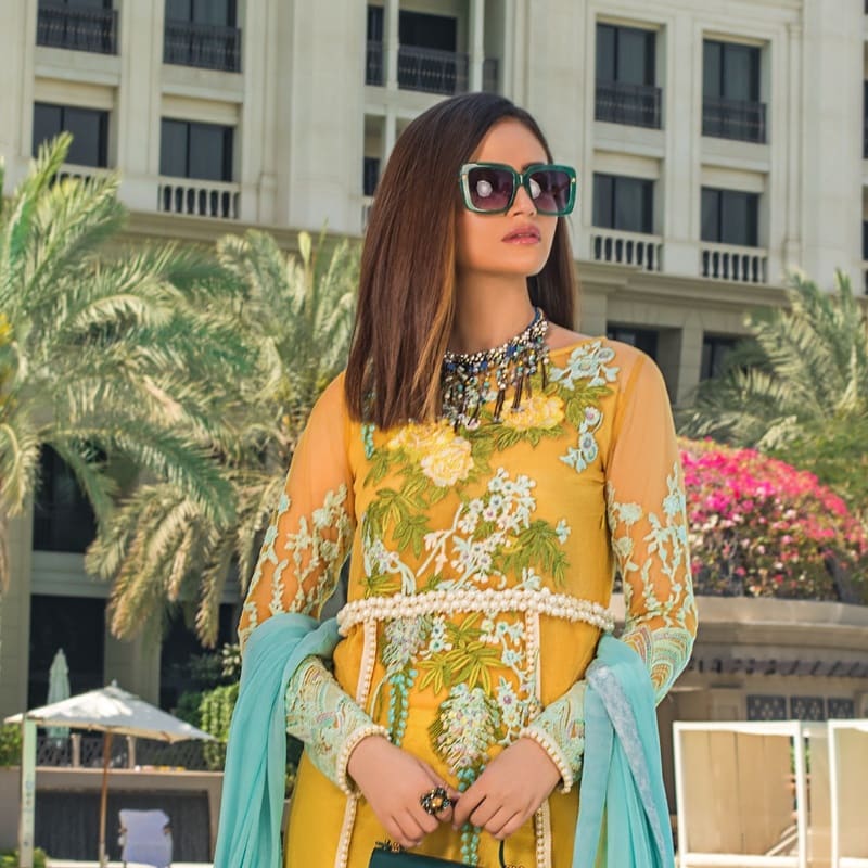 Latest Collection Of Alzohaib Textile Featuring The Gorgeous Sana Javed