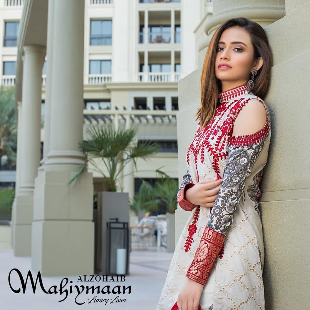 Latest Collection Of Alzohaib Textile Featuring The Gorgeous Sana Javed