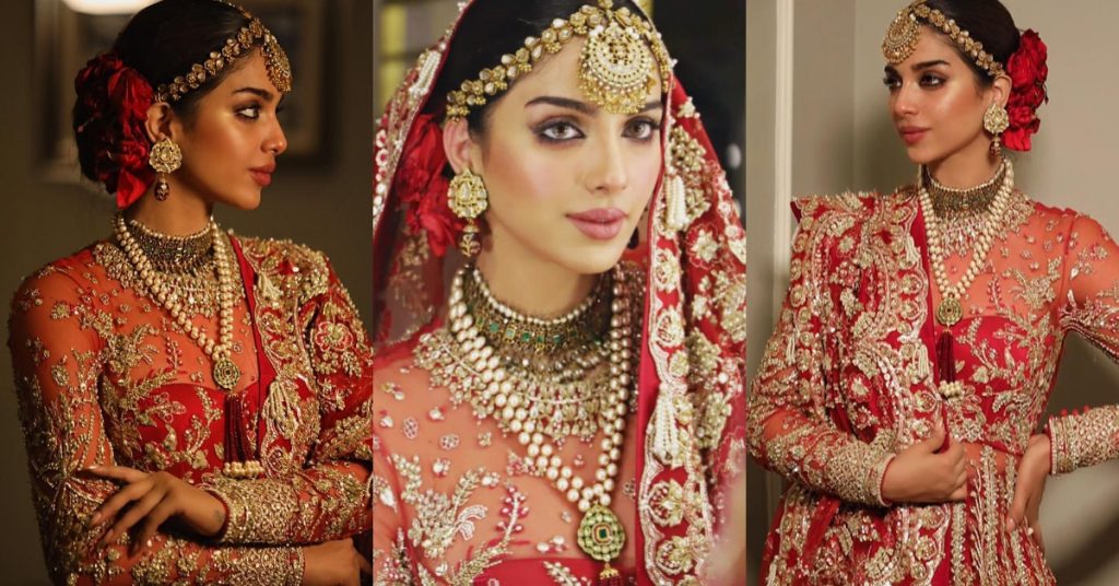 Sonya Hussain Looked Regal In Red Bridal Attire