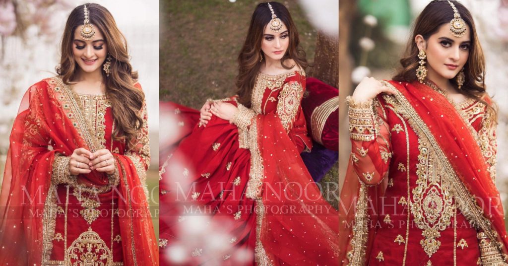 Aiman Khan Looks Ravishing Wearing A Traditional Bridal Ensemble