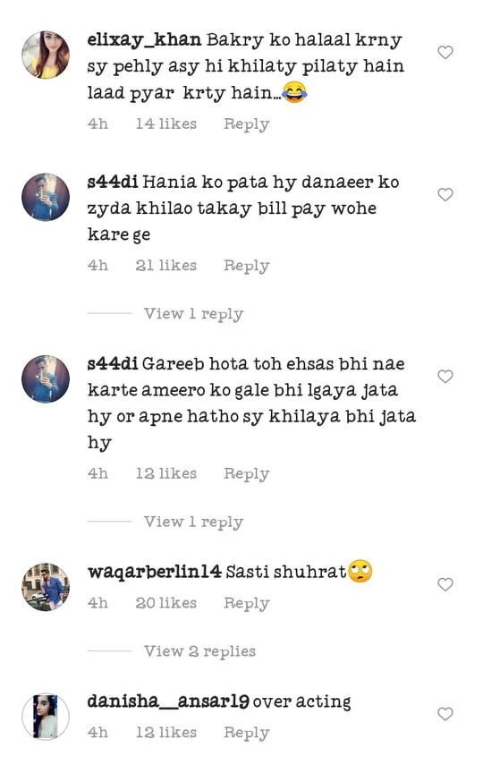 Public Criticism On Hania Aamir Force Feeding Dananeer Mobeen