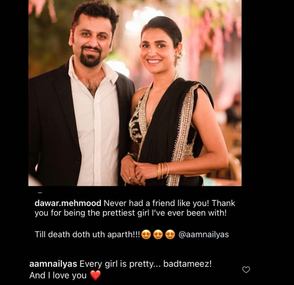 Dawar Mehmood's Loved Up Note For Amna Ilyas