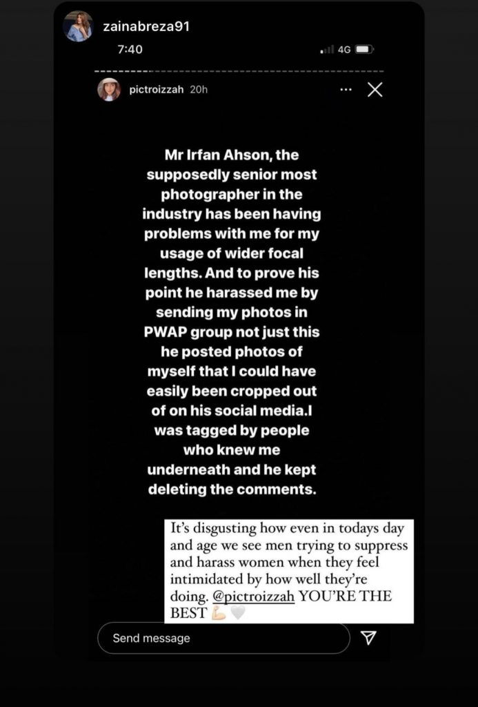 Photographer Irfan Ahson Accused of Bullying by Female Photographer