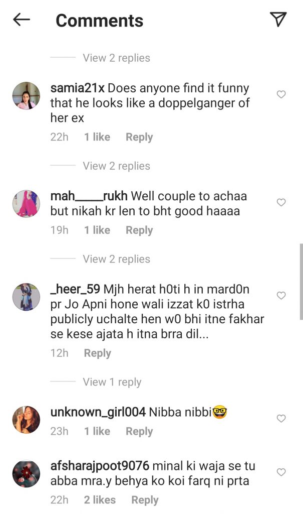 Netizens School Love Birds Minal Khan and Ahsan Mohsin Ikram