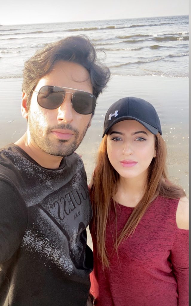 Salman Saeed Beautiful Pictures With Wife From Beach