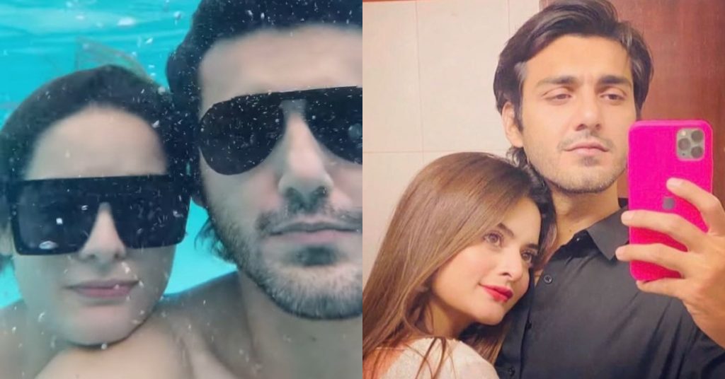 Ahsan Mohsin Shares Underwater Video With Minal On One Year Together