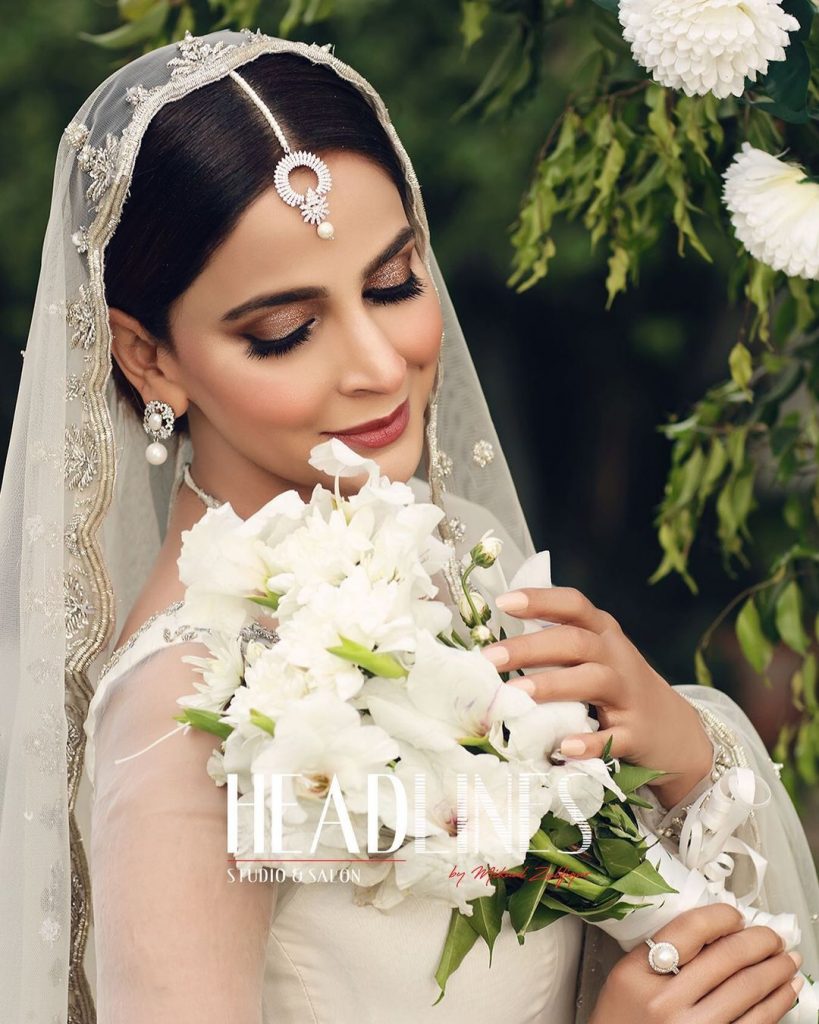 Saba Qamar Looks Drop Dead Gorgeous In Ivory Bridal Ensemble
