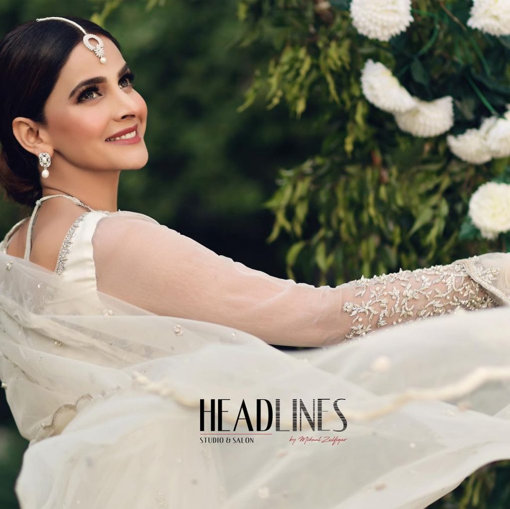 Saba Qamar Looks Drop Dead Gorgeous In Ivory Bridal Ensemble