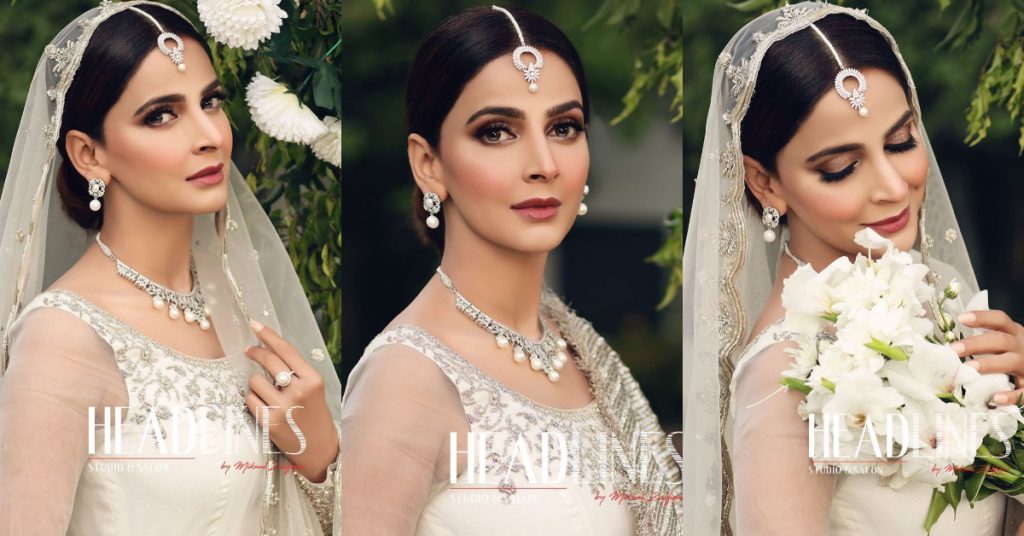 Saba Qamar Looks Drop Dead Gorgeous In Ivory Bridal Ensemble