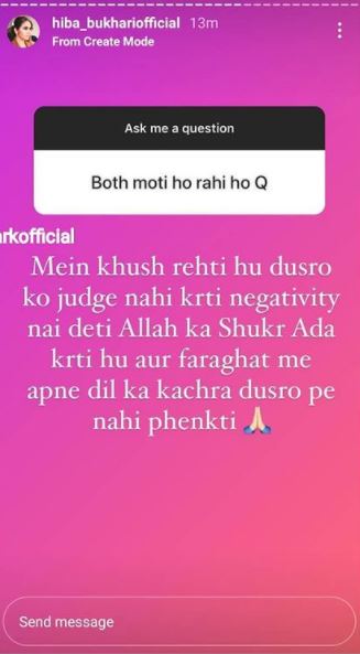 Hiba Bukhari's Response To People Who Spread Negativity About Body Shaming