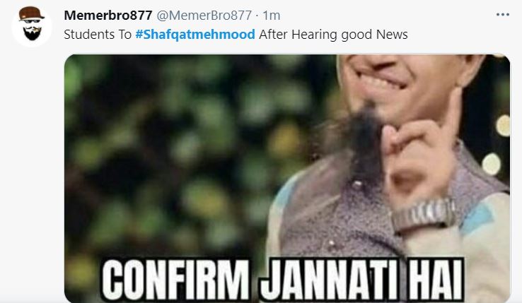 Twitter Flooded With Memes After Shafqat Mehmood Announces Educational Institutions To Remain Closed