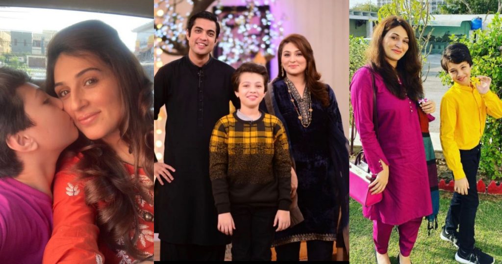 Qurat ul Ain Iqrar with her Son Pehlaaj Iqrar ul Hassan