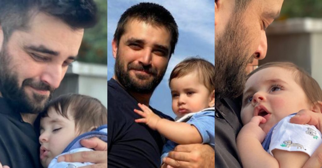 Hamza Ali Abbasi Adorable Pictures With Son