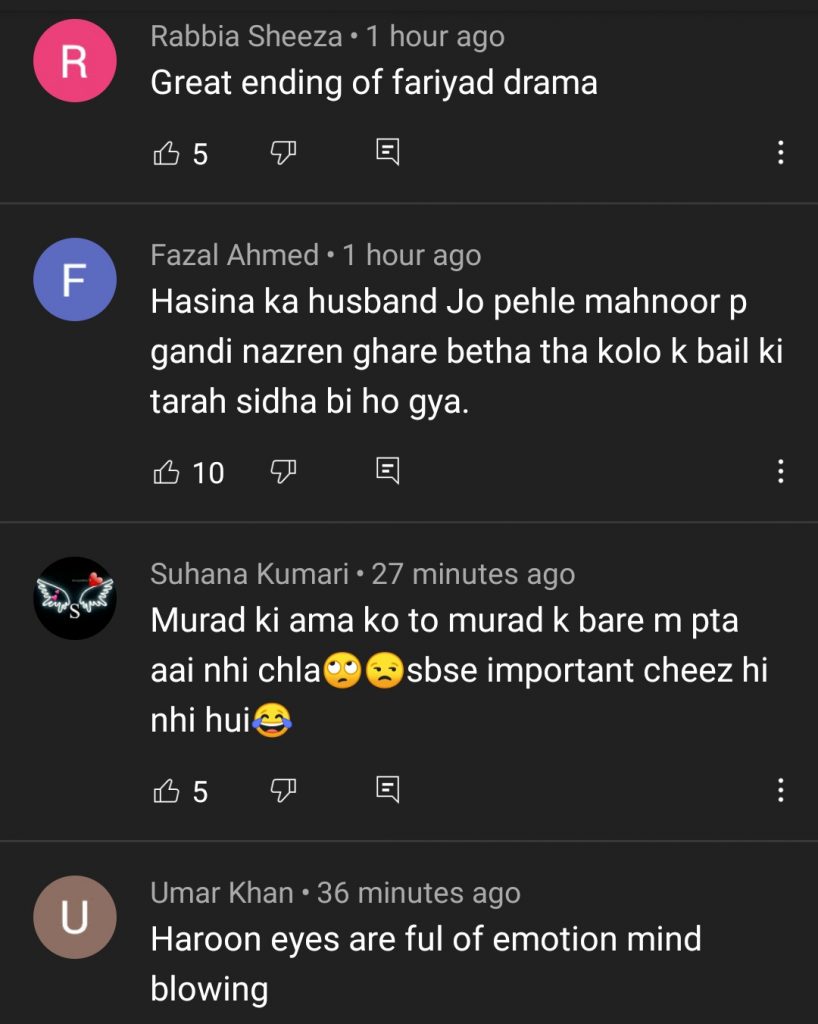 Public Reaction On Faryad Drama Last Episode