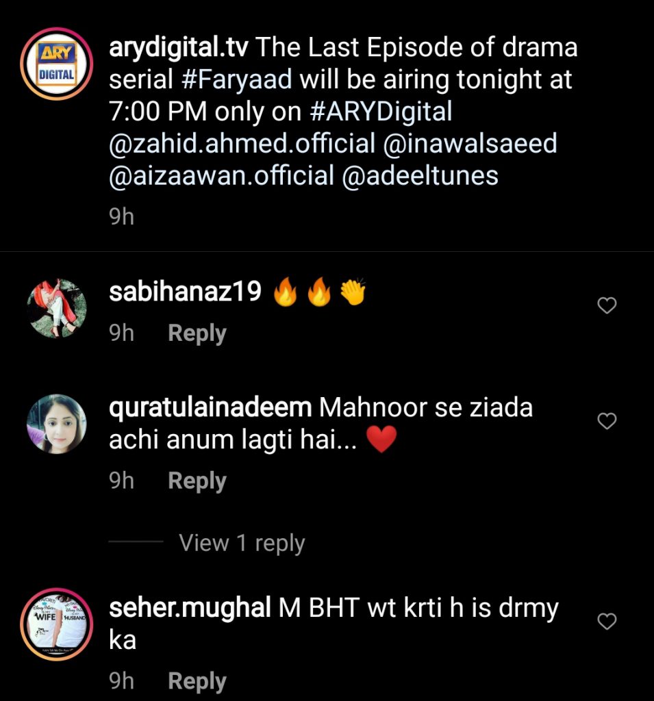 Public Reaction On Faryad Drama Last Episode