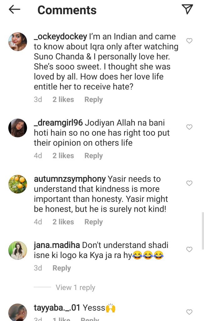 Fans Think That Iqra Aziz Faces Unnecessary Backlash Because of Husband Yasir