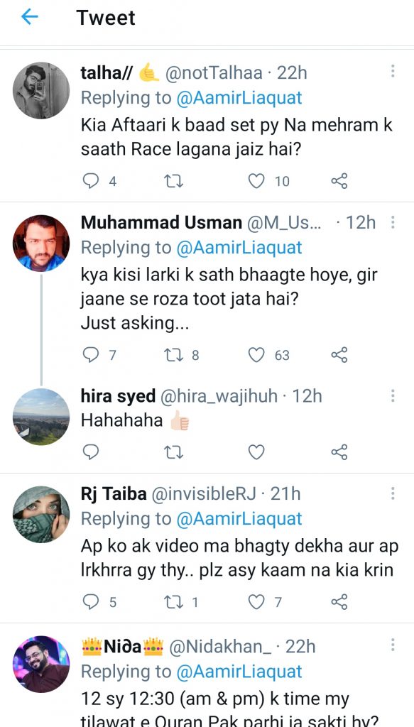 Twitter Trolls Aamir Liaquat For His Recent Content