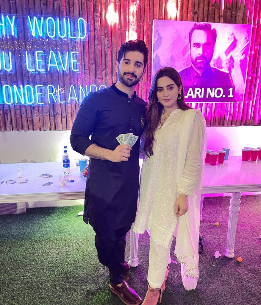 Aiman Khan And Muneeb Butt Spotted At Game Night By Saqib Sheikh