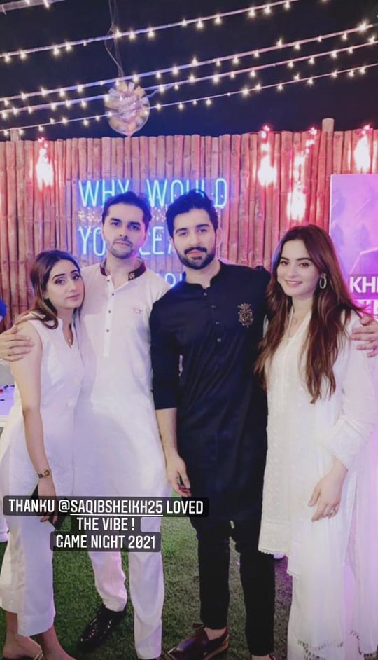 Aiman Khan And Muneeb Butt Spotted At Game Night By Saqib Sheikh