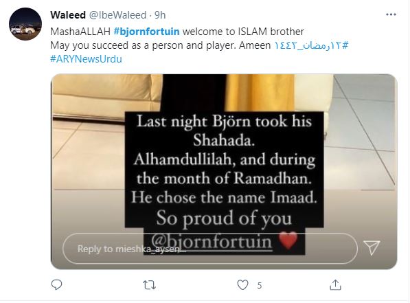 South African Cricketer Bjorn Fortuin Embraces Islam