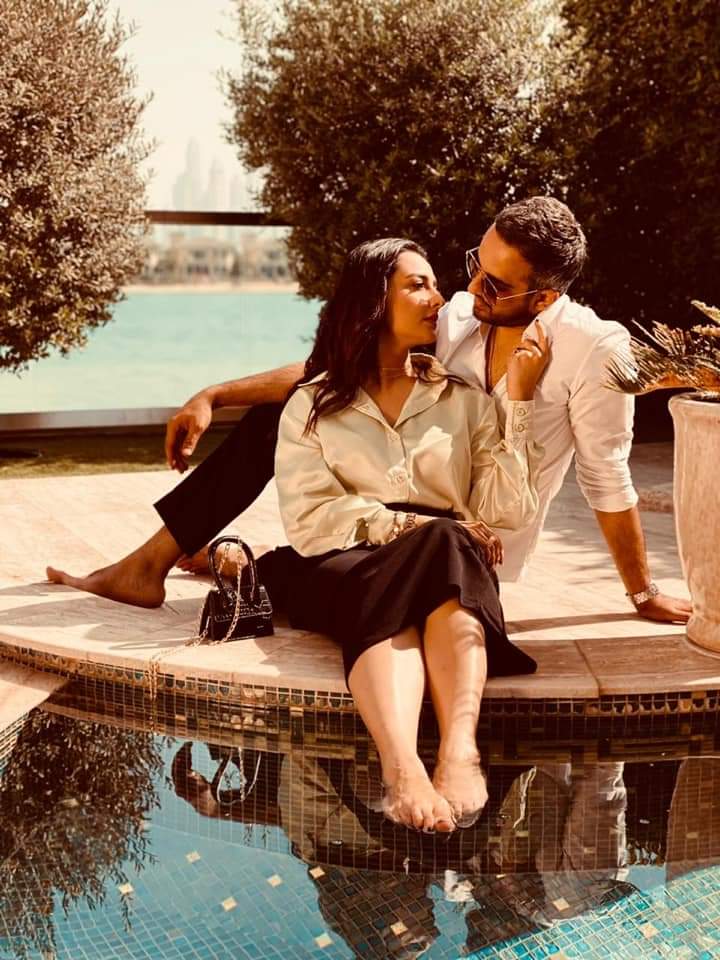 Momal Sheikh And Husband Shoot For Hassan Rizvi