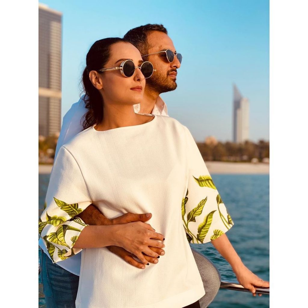 Momal Sheikh And Husband Shoot For Hassan Rizvi