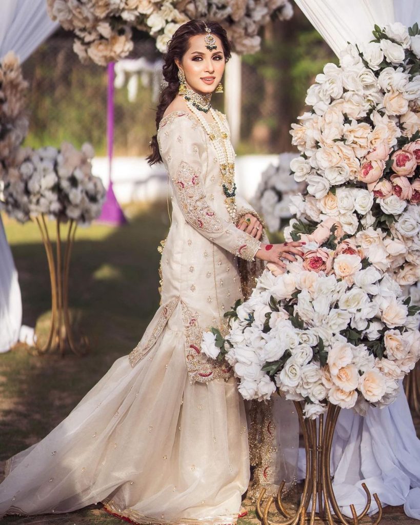Nimra Khan Looks Undeniably Gorgeous In Ivory Bridal Ensemble