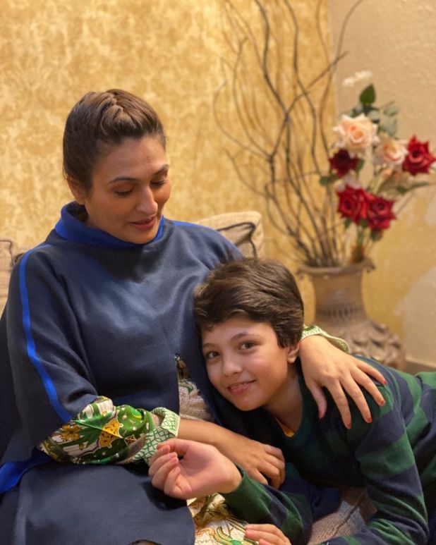 Qurat ul Ain Iqrar with her Son Pehlaaj Iqrar ul Hassan