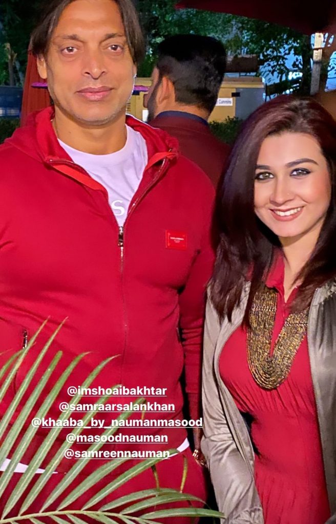 Shoaib Akhtar And Eshal Fayyaz Spotted With Nauman Masood Family