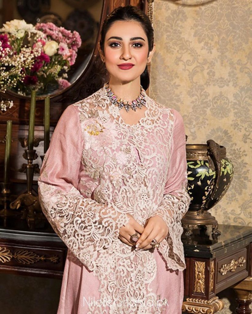 Meeras By Nilofer Shahid Latest Collection Featuring Sarah Khan