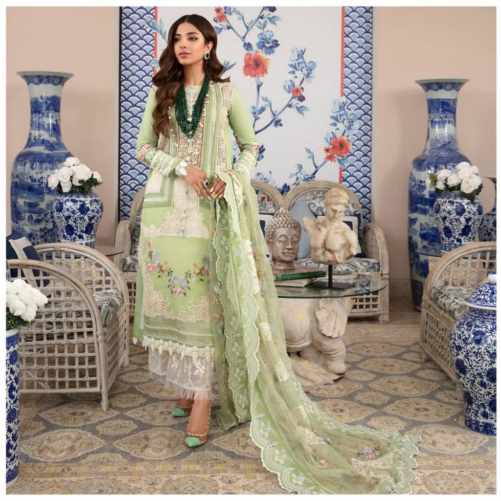 Crimson Luxury Lawn by Saira Shakira Featuring Sonya Hussyn