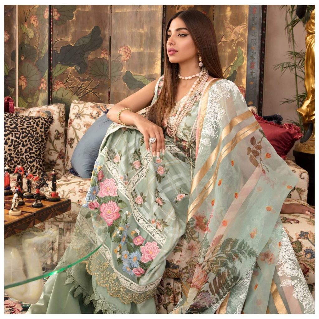 Crimson Luxury Lawn by Saira Shakira Featuring Sonya Hussyn