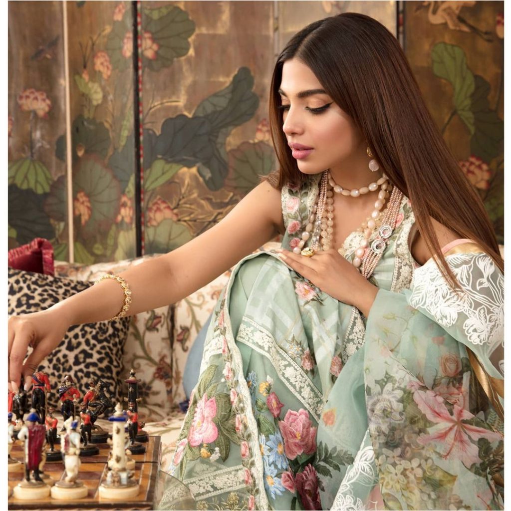 Crimson Luxury Lawn by Saira Shakira Featuring Sonya Hussyn