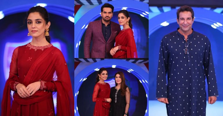 Wasim Akram And Maya Ali On The Set Of JPL