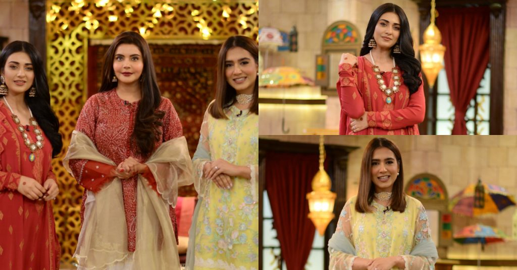 Beautiful Pictures Of Sarah Khan And Mansha Pasha From The Set Of Shan-e-Suhoor