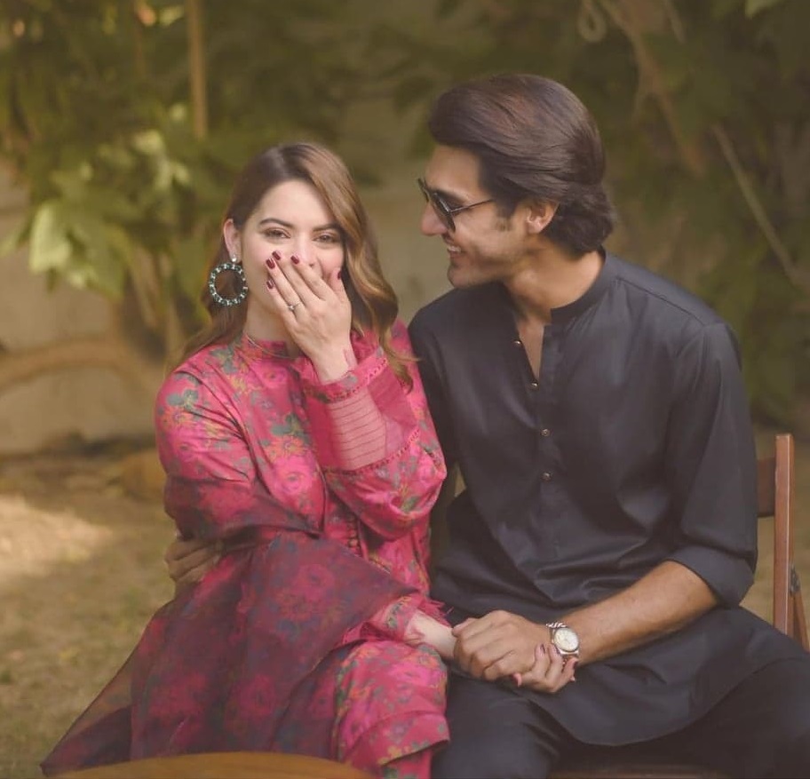 Minal Khan And Ahsan Mohsin Ikram Engagement Pictures