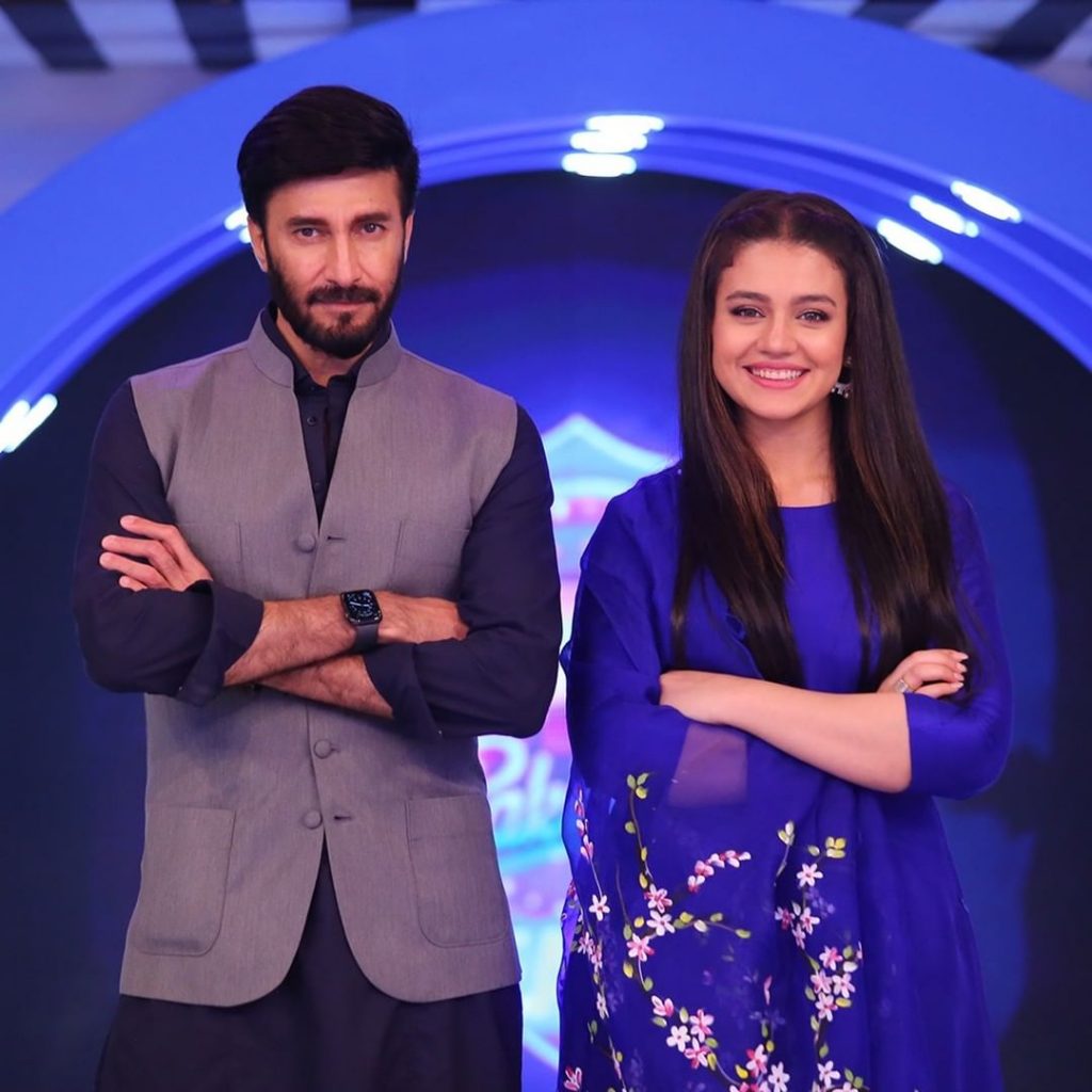 The Adorable Duo Asad Siddiqui And Zara Noor Abbas At The Set Of JPL