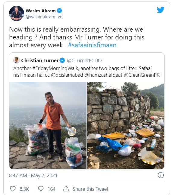 Wasim Akram Reacts To British Diplomat Cleaning Trash In Islamabad