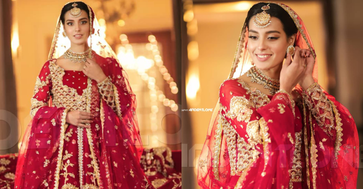 Iqra Aziz was clad in an all-red lengha choli adorned with bead work and  sequins for her Nikk… | Pakistani bridal dresses, Bridal dresses pakistan,  Pakistani bridal