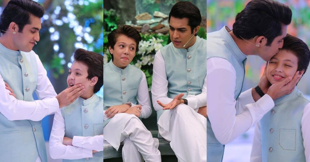 Iqrar-ul-Hassan And Pehlaaj Iqrar Pictured Together On Set Of Shan-e-Ramzan