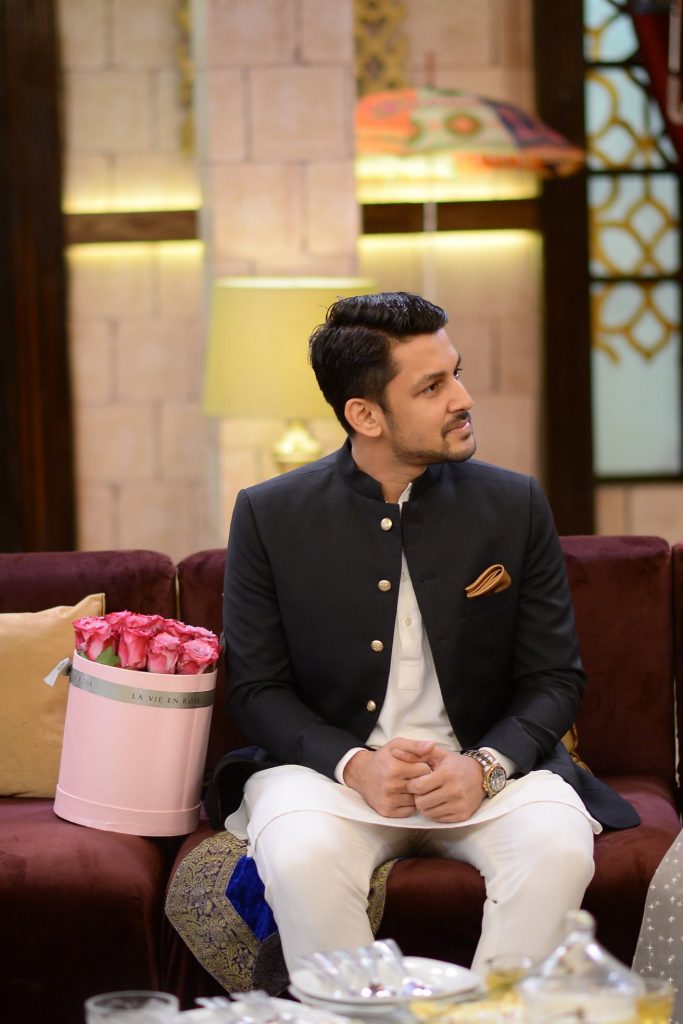 Mariam Ansari With Her Husband Owais Khan At The Set Of Shan-e-Suhoor