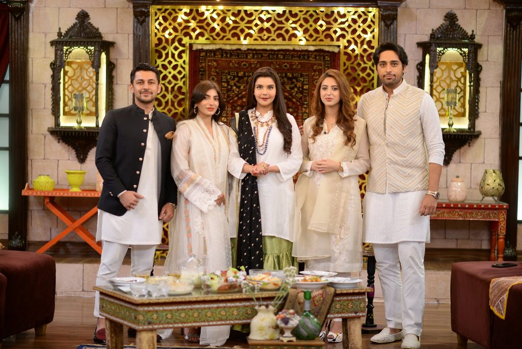 Mariam Ansari With Her Husband Owais Khan At The Set Of Shan-e-Suhoor