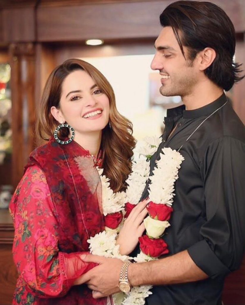 Minal Khan And Ahsan Mohsin Ikram Engagement Pictures