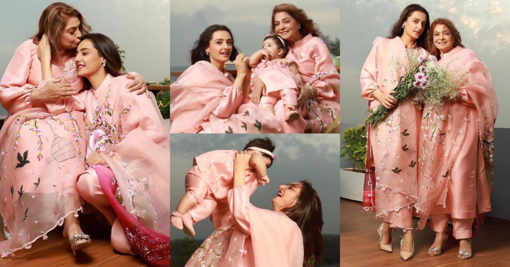 Momal Sheikh With Her Mother And Daughter-Adorable Pictures